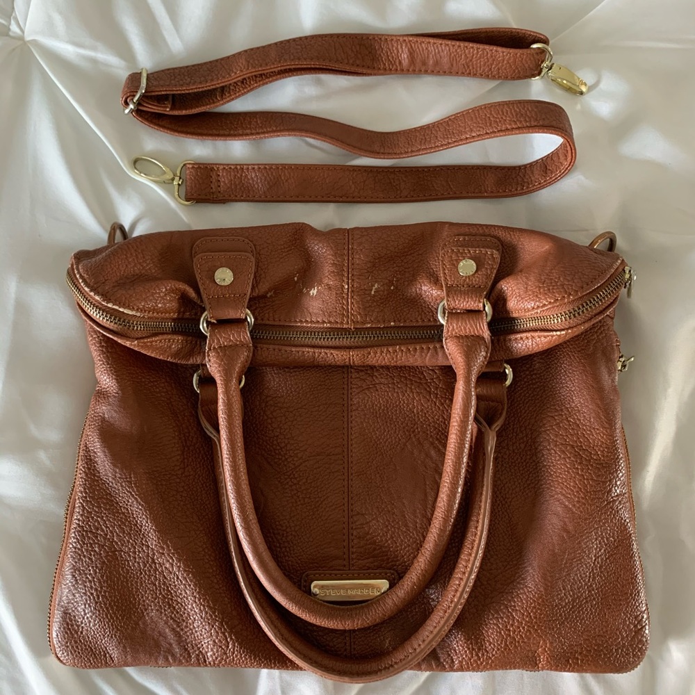 Steve Madden Brown Tan Tote Bag w Crossbody Strap